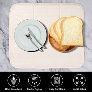 Super Absorbent SINLAND Dish Drying Mats for Kitchen