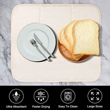 Super Absorbent SINLAND Dish Drying Mats for Kitchen