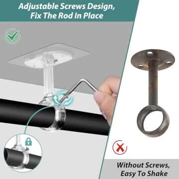 Heavy Duty No Drill Ceiling Mounted Curtain Brackets