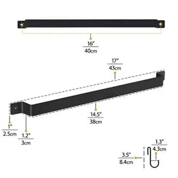 Wallniture Gourmet Kitchen Rail with 10 Hooks