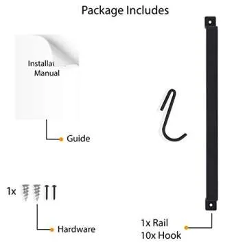 Wallniture Gourmet Kitchen Rail with 10 Hooks