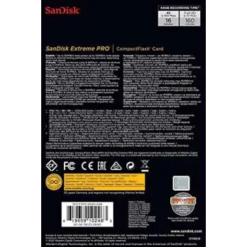 SanDisk 64GB Extreme PRO Compact Flash Memory Card UDMA 7 Speed Up To 160MB/s - SDCFXPS-064G-X46