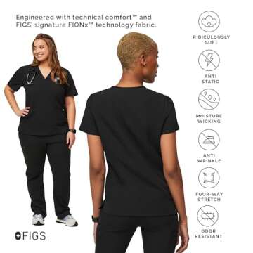 FIGS Casma Three-Pocket Scrub Top for Women - Stylish Comfort