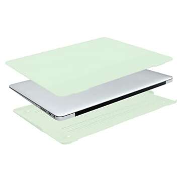 MOSISO Compatible with MacBook Air 13 inch Case (Models: A1369 & A1466, Older Version 2010-2017 Release), Protective Plastic Hard Shell Case & Keyboard Cover & Screen Protector, Honeydew Green