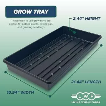 10 Plant Growing Trays (No Drain Holes) - 20" x 10" - Perfect Garden Seed Starter Grow Trays: for Se...