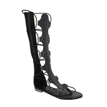 Stylish YOKI Women's Anya-50 Gladiator Sandals - Black, Size 8