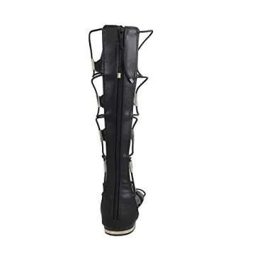 YOKI Anya-50 Stylish Knee-High Gladiator Sandals