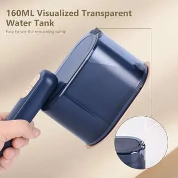 iRUNTEK Steamer for Clothes, 2-in-1 Steam Iron and Garment Steamer, Portable Mini Fabric Steamer, 30s Fast Heat-up, Handheld Garment Steamer Iron for Home and Travel, Navy Blue