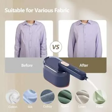 iRUNTEK Steamer for Clothes, 2-in-1 Steam Iron and Garment Steamer, Portable Mini Fabric Steamer, 30s Fast Heat-up, Handheld Garment Steamer Iron for Home and Travel, Navy Blue