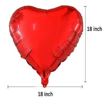 18 Inch Red Mylar Heart Balloons for Romantic Celebrations