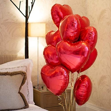 18 Inch Red Mylar Heart Balloons for Romantic Celebrations