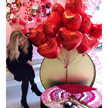 18 Inch Red Mylar Heart Balloons for Romantic Celebrations