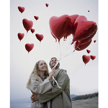 18 Inch Red Mylar Heart Balloons for Romantic Celebrations