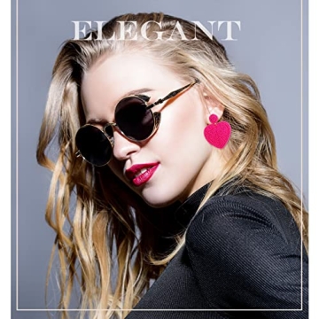 Valentine's Day Heart Earrings 3 Pairs Heart Beaded Earrings Statement Drop Earrings Handmade Seed Bead Heart Earrings (Pure)