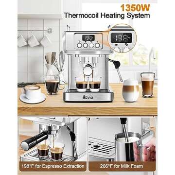 ILAVIE Espresso Machine for Perfect Lattes and Espresso