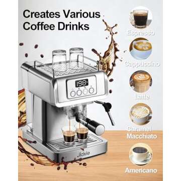 ILAVIE Espresso Machine for Perfect Lattes and Espresso