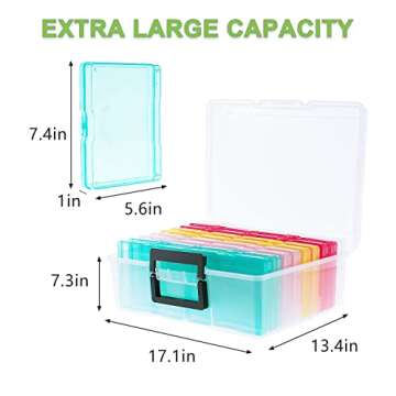 IDekooror Photo Case 5" x 7" Photo Box Storage and Craft Keeper - 18 Inner Photo Keeper Photo Organi...