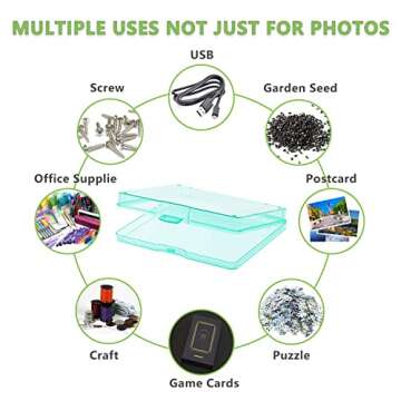 IDekooror Photo Case 5" x 7" Photo Box Storage and Craft Keeper - 18 Inner Photo Keeper Photo Organizer Cases Photos Storage Containers Box for Photos (Color)