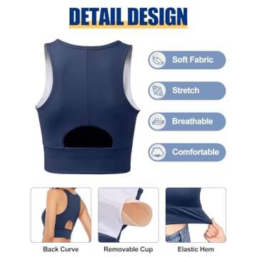 Nine Bull High Impact Sports Bra for Women - Navy Blue