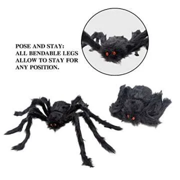 Realistic 6 Halloween Spider Decorations for Spooky Fun