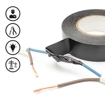 Viaky 6 Pack Electrical Tape Each Roll 0.6" x 50' High End Industrial Grade - Rated to 176 Degrees &...