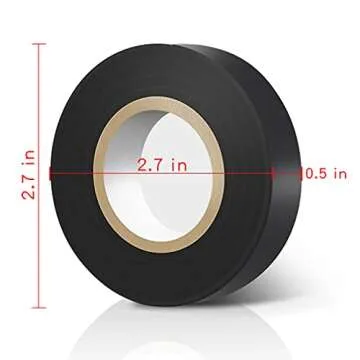 Viaky 6 Pack Electrical Tape Each Roll 0.6" x 50' High End Industrial Grade - Rated to 176 Degrees & 600 Volts - Vinyl Insulating Backing - Perfect for Electric Wiring Projects (6 Black)