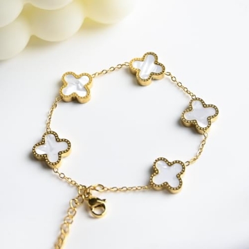 Trendy 18K Gold Plated Clover Bracelet for Women