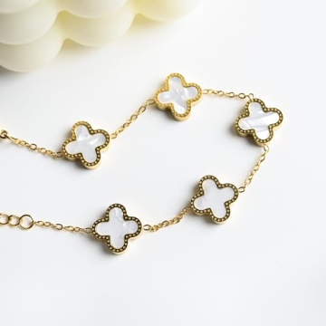 Trendy 18K Gold Plated Clover Bracelet for Women