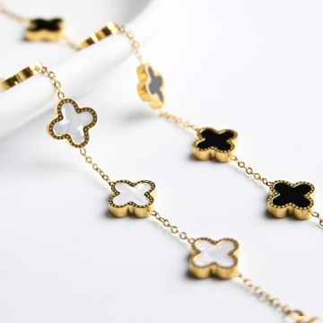 Trendy 18K Gold Plated Clover Bracelet for Women