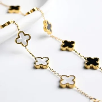 Trendy 18K Gold Plated Clover Bracelet for Women
