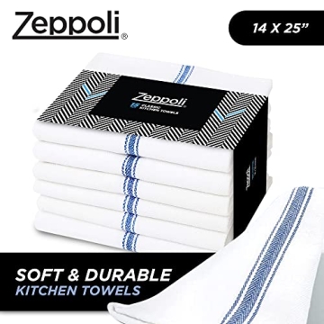 Zeppoli Classic Dish Towels Pack of 15 - 100% Cotton