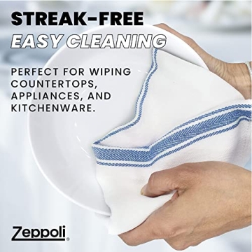 Zeppoli Classic Dish Towels Pack of 15 - 100% Cotton