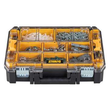 DEWALT TSTAK Tool Organizer, Small Parts Tool Box with Removable Compartments (DWST17805)