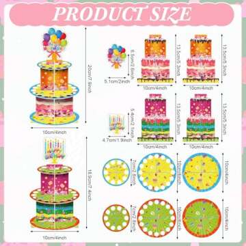 Dianelhall 2 Pcs Birthday Money Holder for Gift Colorful Happy Birthday Double Layer Cash Stand with...