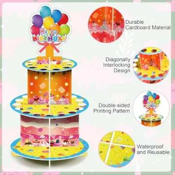 Dianelhall 2 Pcs Birthday Money Holder for Gift Colorful Happy Birthday Double Layer Cash Stand with 26 Holes Money Holder Cash Gift Ideas for Boys Girls Birth Party Favor
