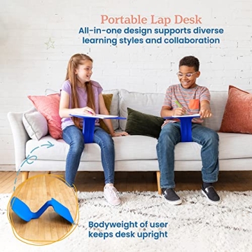 ECR4Kids The Surf Portable Lap Desk, Flexible Seating, Blue