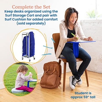 ECR4Kids The Surf Portable Lap Desk, Flexible Seating, Blue