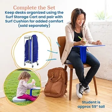 ECR4Kids The Surf Portable Lap Desk, Flexible Seating, Blue