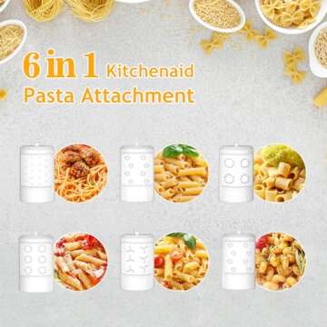 Versatile Pasta Maker Attachment for KitchenAid Stand Mixer - 6 Shapes, Easy Clean!