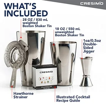 4pc Boston Shaker Set – Essential Bar Tools for Cocktails