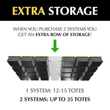 E-Z Garage Storage Alloy Steel Tote Slide PRO Overhead Garage Storage Rack - Organize Up to 15 Storage Tote Container Bins on The Ceiling, 88" x 80" x 3.5", White