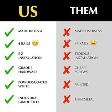 E-Z Garage Storage Alloy Steel Tote Slide PRO Overhead Garage Storage Rack - Organize Up to 15 Storage Tote Container Bins on The Ceiling, 88" x 80" x 3.5", White