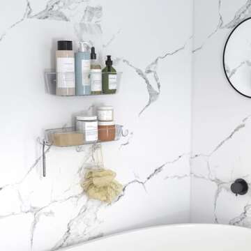 TZAMLI Shower Caddy - Adhesive Organizer for Bathroom