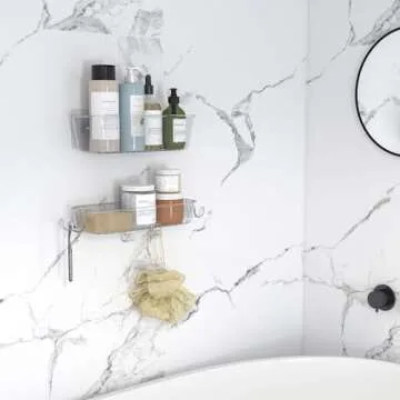 TZAMLI Shower Caddy - Adhesive Organizer for Bathroom