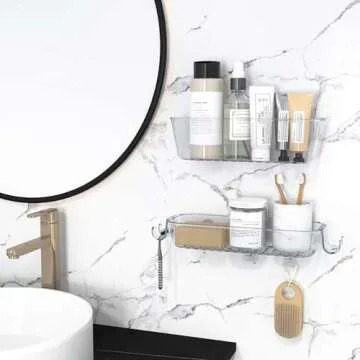 TZAMLI Shower Caddy - Adhesive Organizer for Bathroom