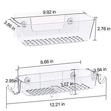 TZAMLI Shower Caddy - Adhesive Organizer for Bathroom