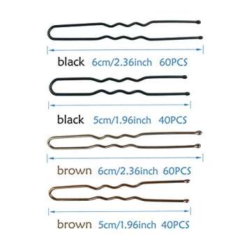 200Pcs U Shaped Hair Pins with Storage Box for Stylish Hair