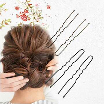 200Pcs U Shaped Hair Pins with Storage Box for Stylish Hair