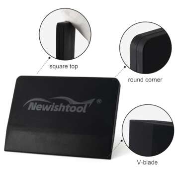 NEWISHTOOL Soft Silicone Squeegee, Small Squeegee for Vinyl, PPF Squeegee Window Tint Squeegee V-Blade Scraper for Window Film Application, Car Paint Protective Film Installation & Water Removal