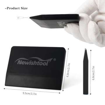 NEWISHTOOL Soft Silicone Squeegee, Small Squeegee for Vinyl, PPF Squeegee Window Tint Squeegee V-Blade Scraper for Window Film Application, Car Paint Protective Film Installation & Water Removal